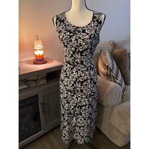 Notations dress XL floral black white‎
